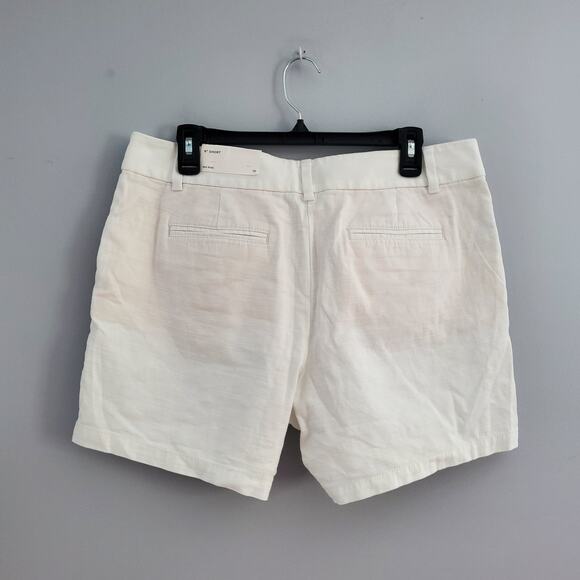 LOFT Outlet White Cotton Mid Rise 6" Short Shorts 10 - Picture 2 of 7
